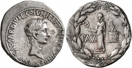 Octavian, 44-27 BC. Cistophorus (Silver, 27 mm, 11.71 g, 1 h), Ephesus, 28 BC. IMP•CAESAR•DIVI•F•COS•VI•LIBERTATIS•P•R•VINDEX• Laureate head of Octavi...