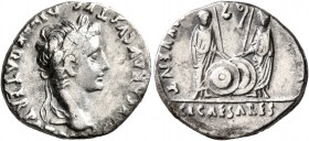Augustus, 27 BC-AD 14. Denarius (Silver, 18 mm, 3.70 g, 1 h), Lugdunum, 2 BC-AD 4. CAESAR AVGVSTVS DIVI F PATER PATRIAE Laureate head of Augustus to r...
