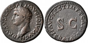 Drusus, died 23. As (Copper, 26 mm, 9.47 g, 7 h), restitution issue, Rome, struck under Titus, 80-81. DRVSVS CAESAR TI AVG F DIVI AVG N Bare head of D...