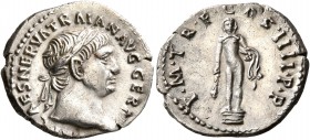 Trajan, 98-117. Denarius (Silver, 19 mm, 3.27 g, 7 h), Rome, 101-102. IMP CAES NERVA TRAIAN AVG GERM Laureate head of Trajan to right. Rev. P•M•TR•P•C...