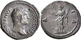 Hadrian, 117-138. Denarius (Silver, 18 mm, 3.01 g, 6 h), Rome, 134-138. HADRIANVS AVG COS III P P Bare head of Hadrian to right. Rev. ASIA Asia standi...