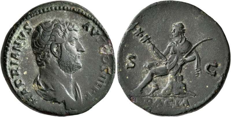 Hadrian, 117-138. As (Copper, 26 mm, 11.90 g, 1 h), Rome, 134-138. HADRIANVS AVG...