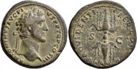 Antoninus Pius, 138-161. Sestertius (Orichalcum, 33 mm, 28.46 g, 12 h), Rome, 141-143. ANTONINVS AVG PIVS P P TR P COS III Laureate head of Antoninus ...