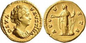 Faustina Senior, Augusta, 138-140/1. Aureus (Gold, 19 mm, 7.34 g, 6 h), Rome, after 141. DIVA FAVSTINA Draped bust of Diva Faustina to right. Rev. AVG...