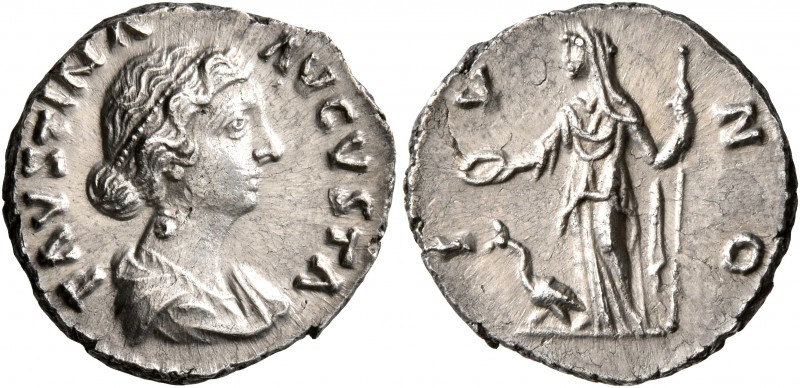 Faustina Junior, Augusta, 147-175. Denarius (Silver, 17 mm, 2.97 g, 12 h), Rome....