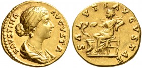 Faustina Junior, Augusta, 147-175. Aureus (Gold, 19 mm, 6.59 g, 12 h), Rome, 161-176. FAVSTINA AVGVSTA Draped bust of Faustina Junior to right. Rev. S...