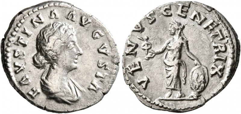 Faustina Junior, Augusta, 147-175. Denarius (Silver, 19 mm, 3.16 g, 6 h), Rome. ...