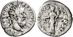 Pertinax, 193. Denarius (Silver, 18 mm, 3.29 g, 6 h), Rome. IMP CAES P HELV PERTIN AVG Laureate head of Pertinax to right. Rev. AEQVIT AVG TR P COS II...