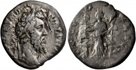 Didius Julianus, 193. Denarius (Silver, 17 mm, 2.25 g, 6 h), Rome. IMP CAES M DID IVLIAN AVG Laureate head of Didius Julianus to right. Rev. CONCORD M...