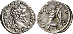 Septimius Severus, 193-211. Denarius (Silver, 18 mm, 3.09 g, 1 h), Laodicea, 198-202. L SEPT SEV AVG IMP XI PART MAX Laureate head of Septimius Severu...