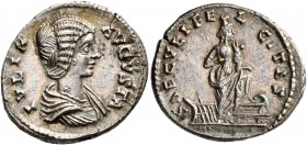 Julia Domna, Augusta, 193-217. Denarius (Silver, 20 mm, 3.07 g, 12 h), Laodicea, 196-202. IVLIA AVGVSTA Draped bust of Julia Domna to right. Rev. SAEC...