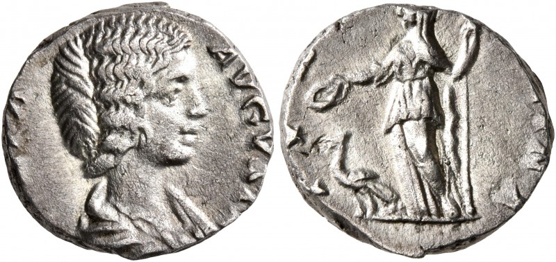 Julia Domna, Augusta, 193-217. Denarius (Silver, 15 mm, 3.59 g, 6 h), Rome. [IVL...