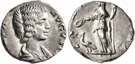 Julia Domna, Augusta, 193-217. Denarius (Silver, 15 mm, 3.59 g, 6 h), Rome. [IVL]IA AVGVSTA Draped bust of Julia Domna to right. Rev. IVNO [REG]INA Ju...