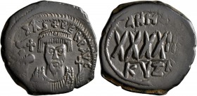 Phocas, 602-610. Follis (Bronze, 29 mm, 11.46 g, 1 h), Cyzicus, RY 2 = 603/4. [δ N FO]CAS PERP AVG Crowned bust of Phocas facing, wearing consular rob...