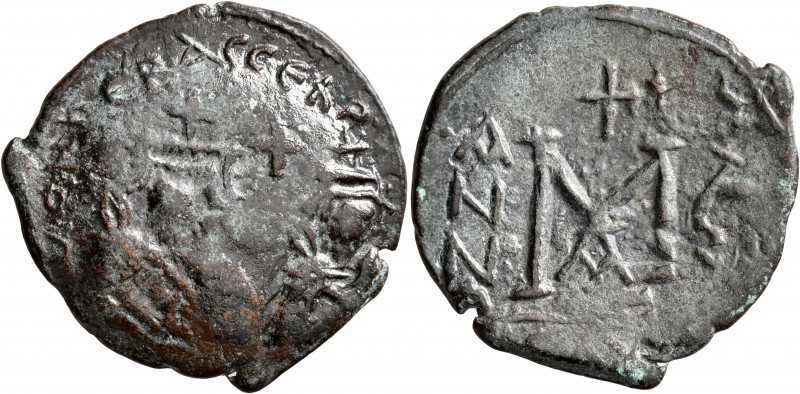 Heraclius, with Heraclius Constantine, 610-641. Follis (Bronze, 33 mm, 11.42 g, ...