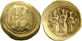 Eudocia, 1067. Histamenon (Gold, 27 mm, 4.30 g, 6 h), Constantinopolis, May-December 1067. + IҺS XIS RЄX RЄSNANTIҺm Christ Pantokrator seated facing o...