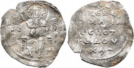 Michael VII Ducas, 1071-1078. 2/3 Miliaresion (Silver, 20 mm, 1.36 g, 7 h), Constantinopolis. Christ enthroned facing, wearing nimbus crown, pallium a...