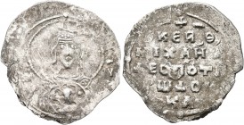 Michael VII Ducas, 1071-1078. 2/3 Miliaresion (Silver, 22 mm, 1.38 g, 12 h), Constantinopolis. Bust of the Virgin facing, nimbate, wearing pallium and...