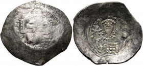 Alexius I Comnenus, 1081-1118. Histamenon (Silver, 28 mm, 4.47 g, 6 h), Constantinopolis, 1081-1092. Christ seated facing on square-backed throne, wea...