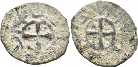 ARMENIA, Cilician Armenia. Baronial. Roupen I, 1080-1095. Pogh (Bronze, 22 mm, 3.11 g). Small cross pattée. Rev. Small cross pattée. AC 245. Rare. Ear...