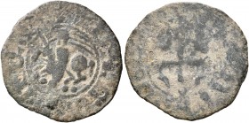 ARMENIA, Cilician Armenia. Baronial. Levon II, 1187-1198. Pogh (Bronze, 21 mm, 2.12 g), small module. Knight on horseback to left. Rev. Cross pattée. ...