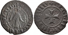 ARMENIA, Cilician Armenia. Royal. Gosdantin I, 1298-1299. Kardez (Bronze, 21 mm, 2.42 g, 2 h), Sis. +ԿՈՍՏԱՆԴԻԱՆ ՈՍ ԹԱԳ ՈՐ ('Gosdantin King' in Armenia...