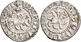 ARMENIA, Cilician Armenia. Royal. Oshin, 1308-1320. Takvorin (Silver, 20 mm, 2.54 g, 5 h), Sis. Oshin on horseback riding right, head facing, holding ...
