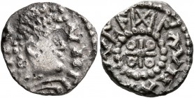 BRITISH, Anglo-Saxon. Transitional/Pre-Primary Phase. Circa 675-680. Pale AV Thrymsa – Shilling (Silver, 12 mm, 1.02 g, 9 h), 'Pada' series, mint in K...
