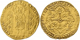 FRANCE, Royal. Charles V le Sage (the Wise), 1364-1380. Franc à pied (Gold, 29 mm, 3.73 g, 3 h), authorized 20 April 1365. KAROLVS DI GR FRANCORV REX ...