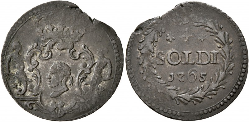 ITALY. Corte (Corsica). Pasquale Paoli, 1762-1768. 4 Soldi (Bronze, 20 mm, 1.51 ...