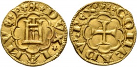 ITALY. Genova. Simone Boccanegra, doge, first tenure, 1339-1344. Terzarola (Gold, 14 mm, 1.16 g, 11 h). ✱DVX✱IANVЄ✱P(trifoglio) Castello. Rev. ✱CONRAD...