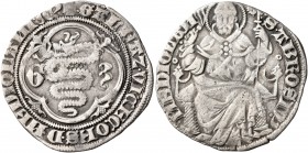 ITALY. Milano (Duchi). Gian Galeazzo Visconti, 1395-1402. Grosso (Silver, 24 mm, 2.29 g, 7 h). Coiled serpent flanked by G-3; all within quadrilobe. R...