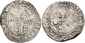 ITALY. Savoia (Ducato). Emanuele Filiberto, 1538-1580. 4 Grossi (Silver, 27 mm, 5.74 g, 11 h), 1558. E PHILIBERTVS DVX SABAVDIE Coat of arms. Rev. AVX...