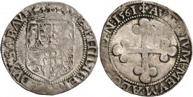 ITALY. Savoia (Ducato). Emanuele Filiberto, 1538-1580. 3 Grossi (Silver, 26 mm, 3.66 g, 10 h), Nizza, 1561. E PHILIBERTVS DVX SABAVDI Coat of arms. Re...
