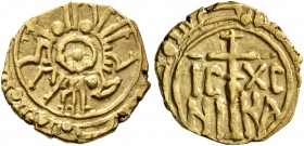 ITALY. Sicilia (Regno). Ruggero II, 1130-1154. Tarì (Gold, 13 mm, 1.34 g), Palermo. Pellet in circle; around circle, 'al-malik Rujjar al-mu‘tazz billa...