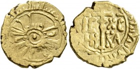 ITALY. Sicilia (Regno). Ruggero II, 1130-1154. Tarì (Gold, 13 mm, 1.53 g), Palermo. Pellet in circle; around circle, 'al-malik Rujjar al-mu‘tazz billa...