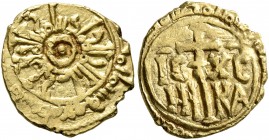 ITALY. Sicilia (Regno). Ruggero II, 1130-1154. Tarì (Gold, 12 mm, 1.22 g), Palermo. Pellet in circle; around circle, 'al-malik Rujjar al-mu‘tazz billa...