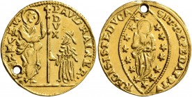 ITALY. Venezia (Venice). Paolo Renier, 1779-1789. Ducat (Gold, 20 mm, 3.46 g, 4 h). St. Mark standing right, presenting banner to Doge kneeling left. ...