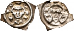 SWITZERLAND. Zofingen. Grafen von Froburg, 1240-1307. Vierzipfliger Pfennig (Silver, 19 mm, 0.24 g). Z✱O - V✱I Facing bust of Saint Maurice with cresc...