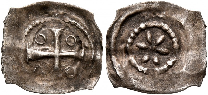 SWITZERLAND. Basel, Bistum. Anonymous, 1150-1200. Vierzipfliger Pfennig (Silver,...