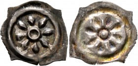 SWITZERLAND. Basel, Bistum. Anonymous, 1200-1250. Vierzipfliger Pfennig (Silver, 19 mm, 0.38 g). Wheel with eight spokes. Rev. Incuse of obverse. HMZ ...