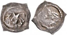 SWITZERLAND. Basel, Bistum. Lüthold I. von Aarburg, 1191-1213. Vierzipfliger Pfennig (Silver, 16 mm, 0.39 g). Head to left, wearing episcopal miter; s...