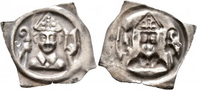 SWITZERLAND. Basel, Bistum. Peter I. von Reichenstein, 1286-1296. Vierzipfliger Pfennig (Silver, 20 mm, 0.28 g). Draped facing bust, wearing episcopal...
