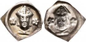 SWITZERLAND. Basel, Bistum. Gerhard von Vuippens, 1310-1325. Vierzipfliger Pfennig (Silver, 15 mm, 0.21 g). Facing bust, wearing episcopal miter, betw...