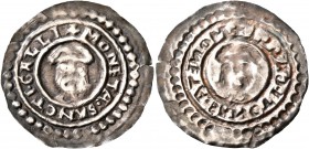 SWITZERLAND. St. Gallen, Abtei. Ulrich IV., 1167-1199. Runder Pfennig (Silver, 23 mm, 0.50 g). +MONETA•SANCTI•GALLI Facing bust of Saint Gall. Rev. In...