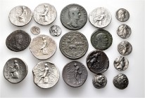 A lot containing 17 silver and 3 bronze coins. Includes: Greek, Roman Provincial and Roman Imperial. Fine to very fine. LOT SOLD AS IS, NO RETURNS. 20...