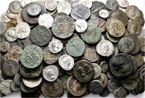 A lot containing 47 silver and 161 bronze coins. Includes: Greek, Roman Provincial, Roman Imperial and Byzantine. About fine to very fine. LOT SOLD AS...