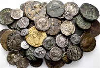 A lot containing 15 silver and 47 bronze coins. Includes: Greek, Roman Provincial, Roman Republican, Roman Imperial and Byzantine coins. Fine to very ...