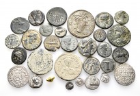 A lot containing 1 gold, 7 silver and 22 bronze coins. Includes Greek, Roman Provincial, Roman Imperial and Islamic. Fine to very fine. LOT SOLD AS IS...