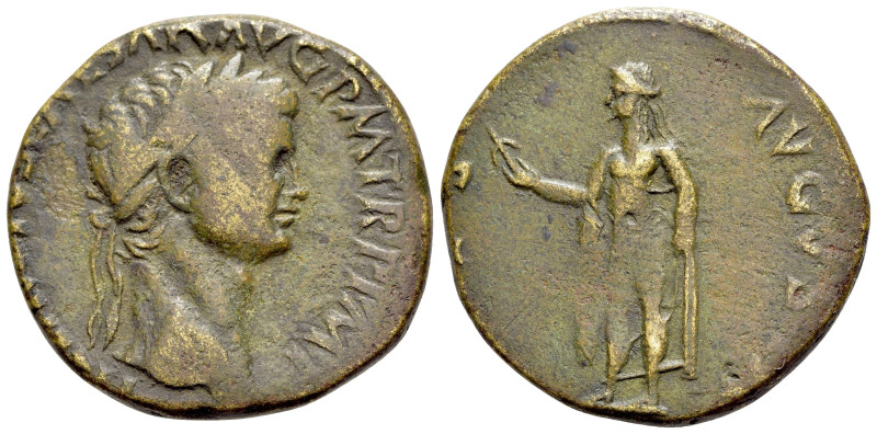 Claudius (41-54). Æ Sestertius (31mm, 15.83g, 4h). Contemporary imitation, after...